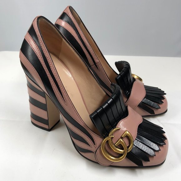 Gucci Marmont Fringed Leather Pumps Size 6 - Picture 3 of 9